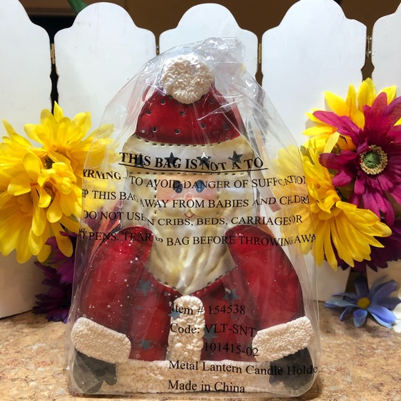 Vintage Santa Metal Lantern Candle Holder, Original Box & Factory Sealed W/Tag - Picture 5 of 7